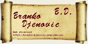 Branko Đenović vizit kartica